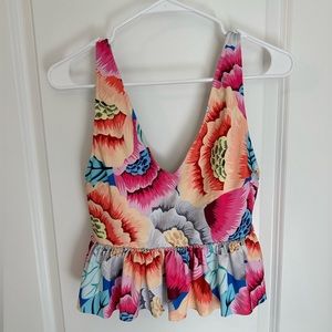 Kortni Jeane Swimmers - Oversized Floral - V-Neck Top - Size Large